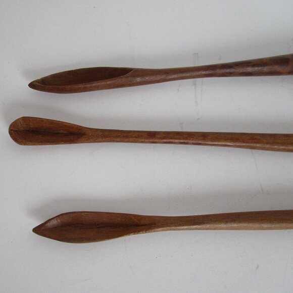hand carved wooden salt spoons - Picture 2 of 6